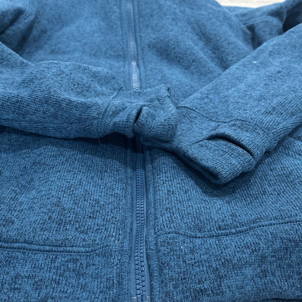 LL Bean Sz 18 Insulated Primaloft Knit Girls Blue Green Aqua Jacket Coat Hoodie - Picture 10 of 10